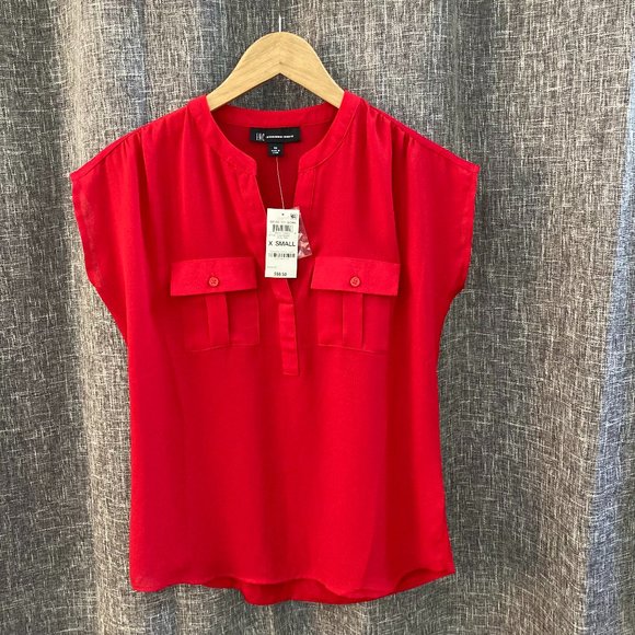 INC International Concepts Tops - INC, Short-Sleeve Blouse, XS, NWT